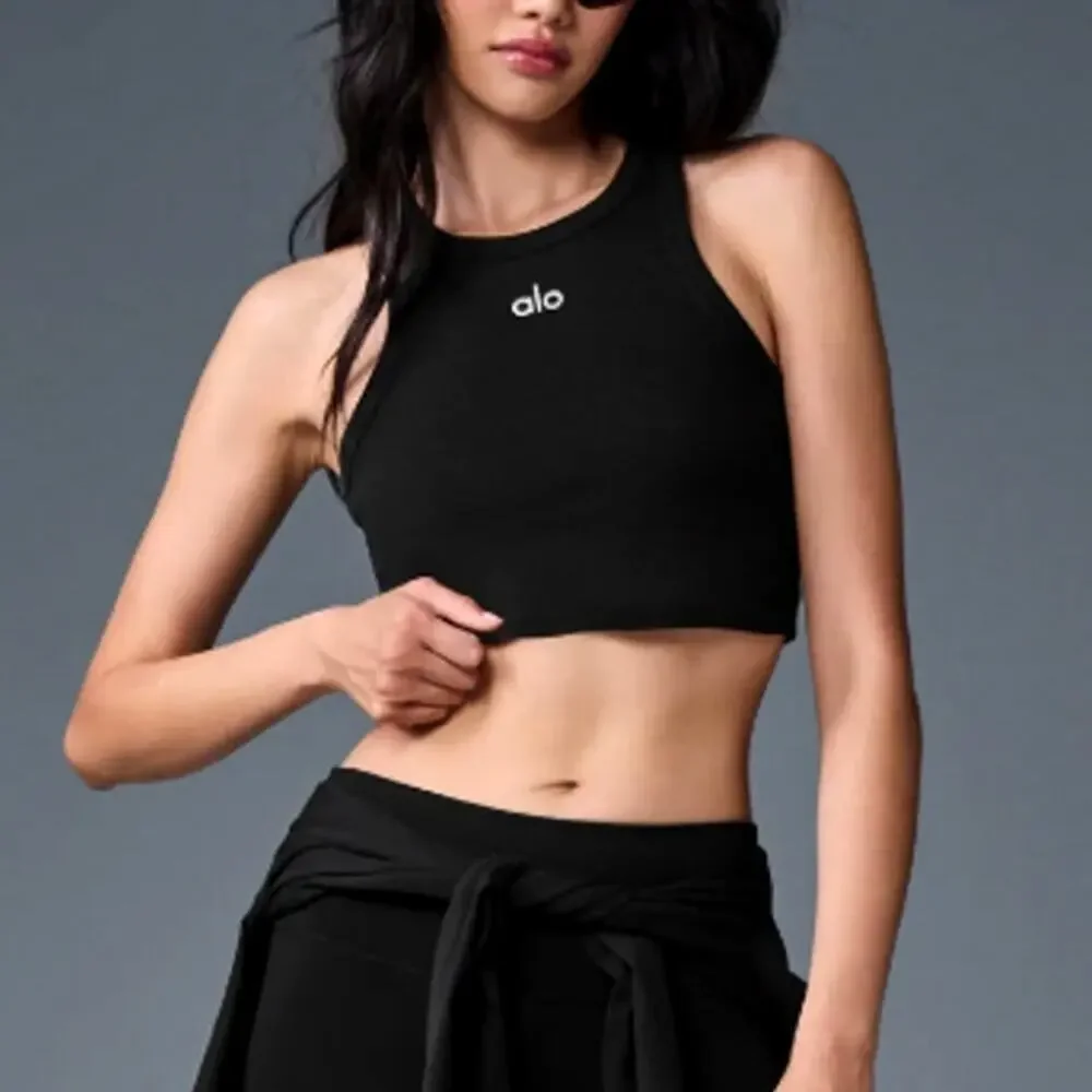 Alo Yoga Black White Aspire Tank Top Size S